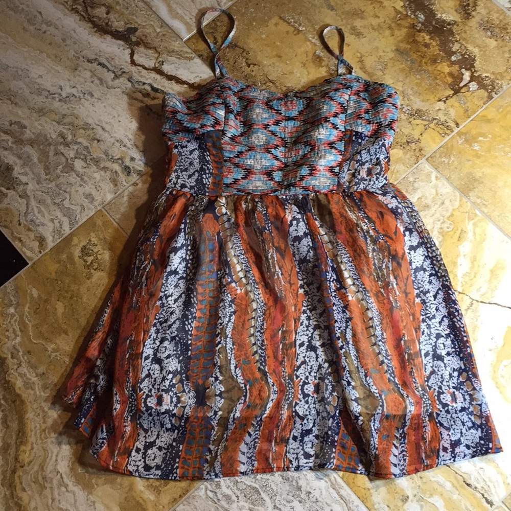 Band of Gypsies Boho strappy sundress/elastic back